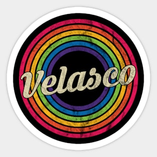 Velasco - Retro Rainbow Faded-Style Sticker